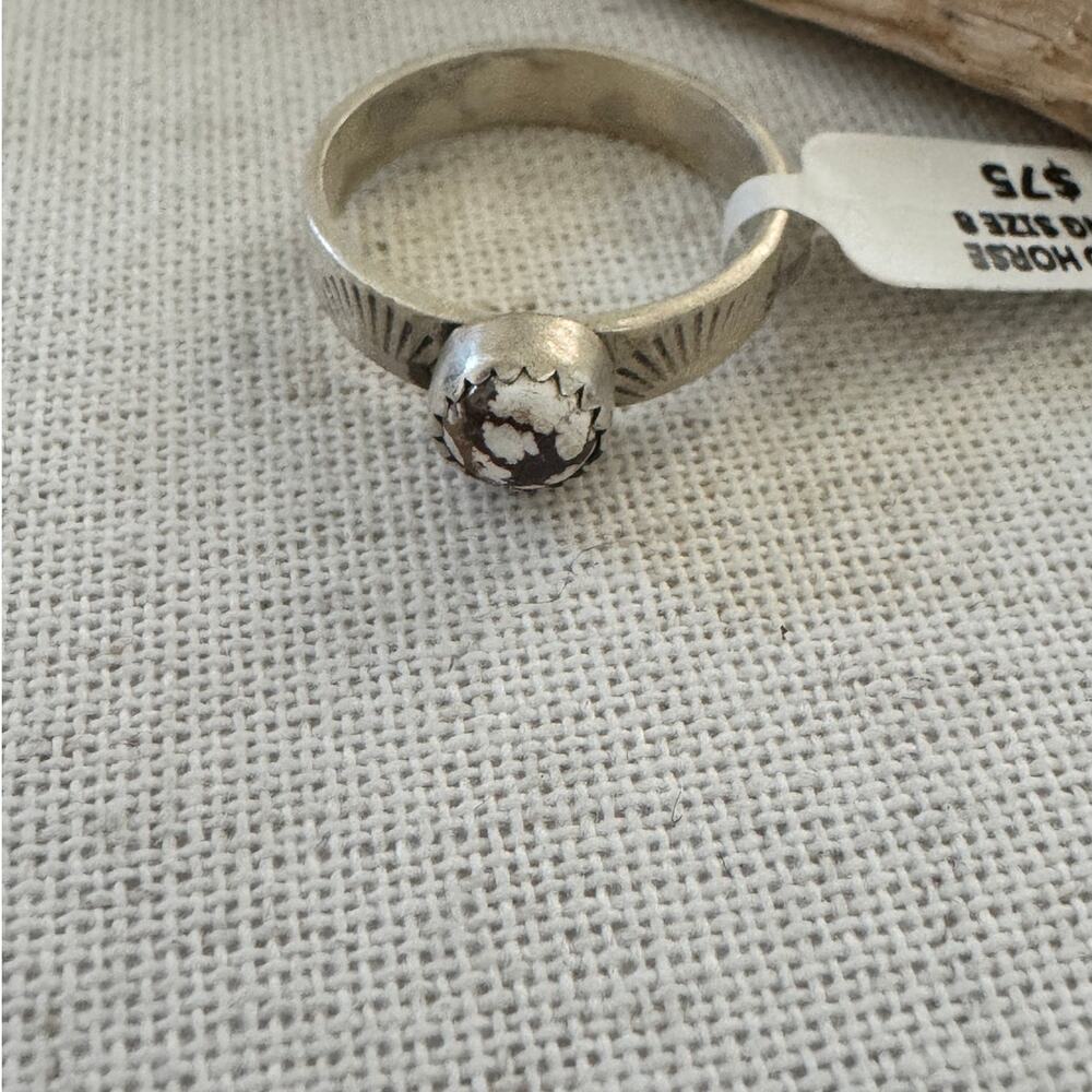 Wild Horse Turquoise Ring Sterling Silver Size 8 NWT Western Boho - Picture 3 of 6